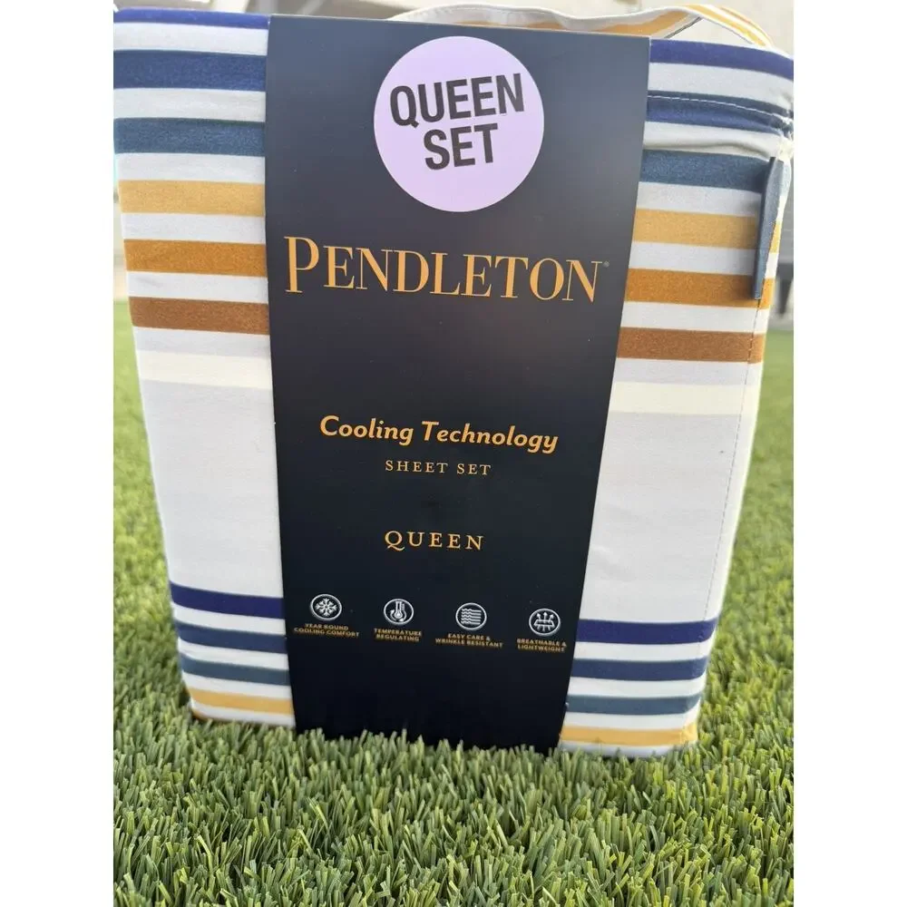 Pendleton Queen Sheet Set Westland Stripe Cooling Multi Color 4pc NEW